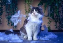 Cat with matted fur shedding excessively